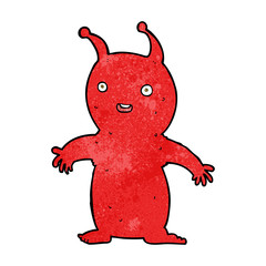 cartoon happy little alien