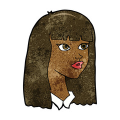 cartoon pretty girl with long hair