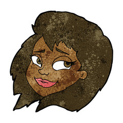 cartoon happy female face