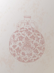 Chinese Retro Style Vase Background