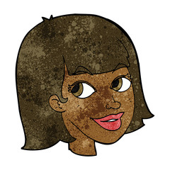 cartoon happy female face