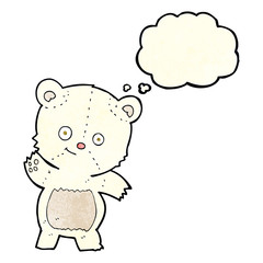 Fototapeta premium cute polar bear cartoon with thought bubble