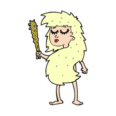 cartoon cave woman