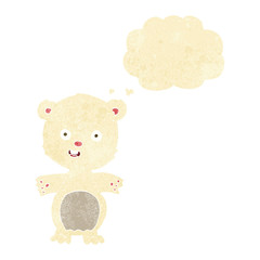 cute polar bear cartoon with thought bubble