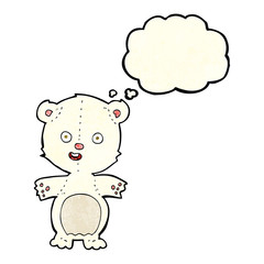 Obraz na płótnie Canvas cute polar bear cartoon with thought bubble