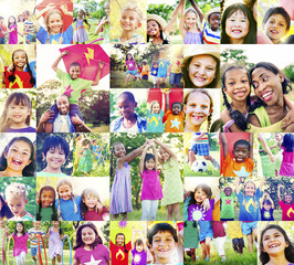 Obraz na płótnie Canvas Children Family Enjoyment Playful Summer Casual Concept