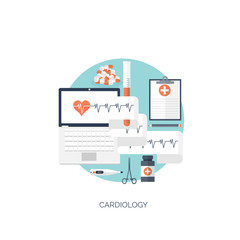 Vector illustration. Flat medical and chemical background