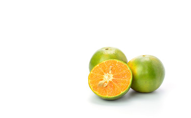 Orange fruits isolated over white background