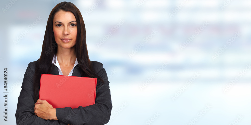 Wall mural Young smiling business woman.