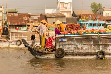 Zelfklevend Fotobehang Mekong Delta in Vietnam © Simon Dannhauer
