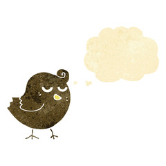 cartoon bird with thought bubble