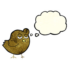 cartoon bird with thought bubble