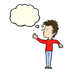 cartoon dismissive man with thought bubble
