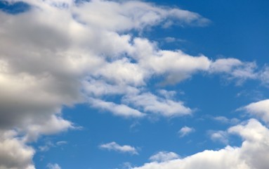 clouds in the blue sky in summer