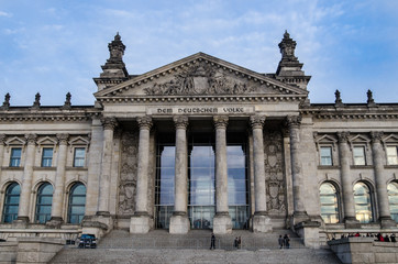 Fototapeta na wymiar Reichstag building in Berlin, parliament seat