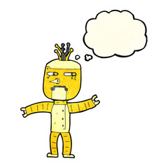 cartoon robot with thought bubble