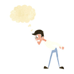 cartoon angry man with thought bubble