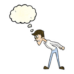 cartoon angry man with thought bubble