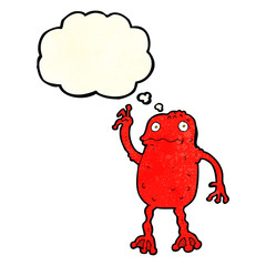cartoon poisonous frog with thought bubble