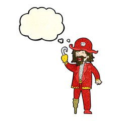 cartoon pirate captain with thought bubble