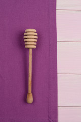 Kitchenware on purple towel