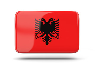 Square icon with flag of albania