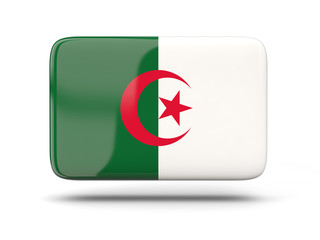 Square icon with flag of algeria