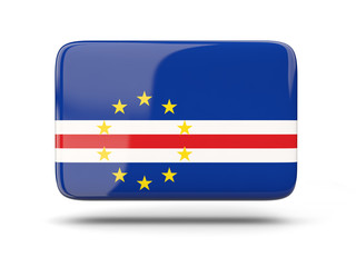 Square icon with flag of cape verde