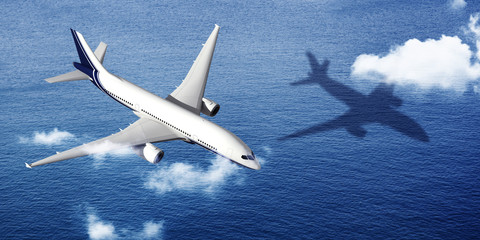 Fototapeta premium 3d Airplane Aircraft Flight Flying Vacation Illustration Concept