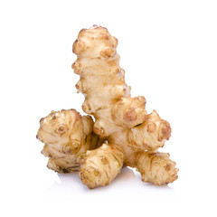 Jerusalem artichoke on a white background