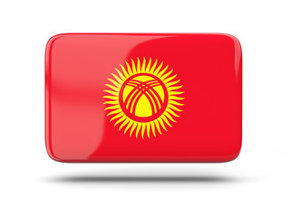 Square icon with flag of kyrgyzstan