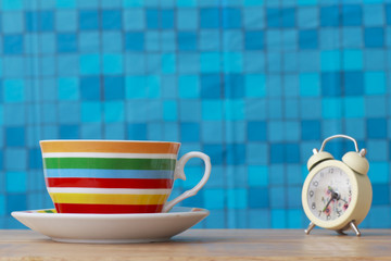 Stock Photo:. colcorful of cup soup on wood background.