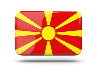 Obraz premium Square icon with flag of macedonia