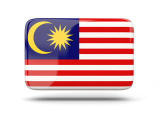 Square icon with flag of malaysia