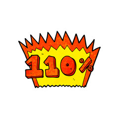 cartoon 110% symbol