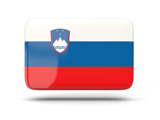 Square icon with flag of slovenia