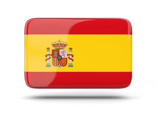 Square icon with flag of spain