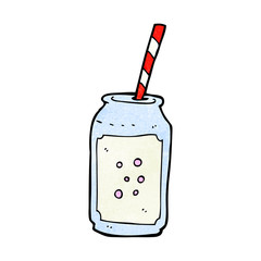 cartoon fizzy drink and straw