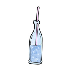 cartoon fizzy drink and straw