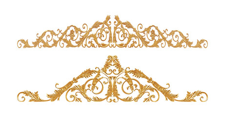 Ornament of gold plated vintage floral ,victorian Style