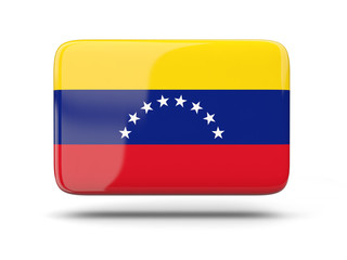 Square icon with flag of venezuela