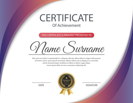 Vector certificate template.
