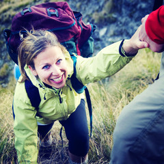 Hiker Support Exercise Extreme Sports Concept