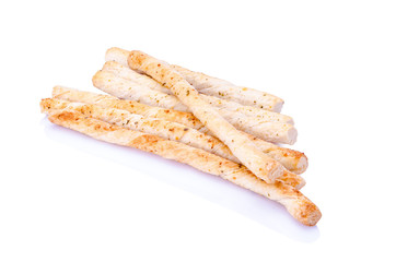Cheese twist snack  isolated on white background