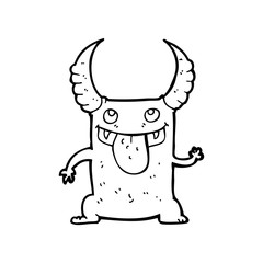 line drawing cartoon  devil
