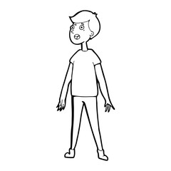 line drawing cartoon  stressed man