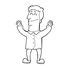 line drawing cartoon  happy man