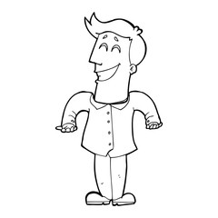 Fototapeta premium line drawing cartoon businessman