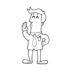 line drawing cartoon  businessman
