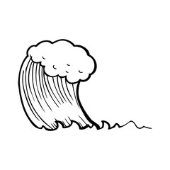 line drawing cartoon  wave